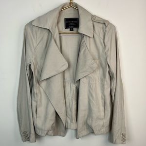 Lucky Brand Tan Draped Open Front Blazer, XS